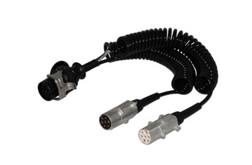 PRZEWÓD SPIRALNY PODWÓJNY Z WTYCZKĄ 15/7PIN 24V