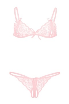 Комплект эротического белья: бюстгальтер + стринги + пояс.