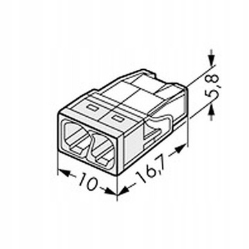 Szybkozłączka Wago zacisk instalacyjny 2x2,5mm2 DRUT 2273-202 1szt.