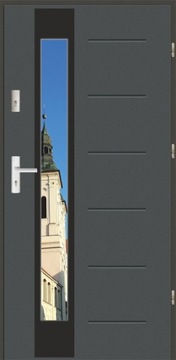 Drzwi wejściowe GEREDA 55mm GALA 27 BLACK Antracyt Prawe 80 na zewnątrz