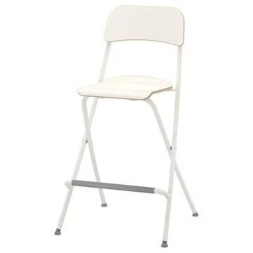 IKEA FRANKLIN TABORET SKŁADANY Z OPARCIEM BIAŁY