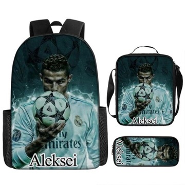 NOWE 2024 ZESTAW 3D PLECAK PIÓRNIK TORBA Cristiano Ronaldo wysoka jakość
