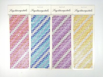 KRYSZTAŁKI DŻETY TAŚMA OZDOBNA KOLOROWA NAKLEJKA