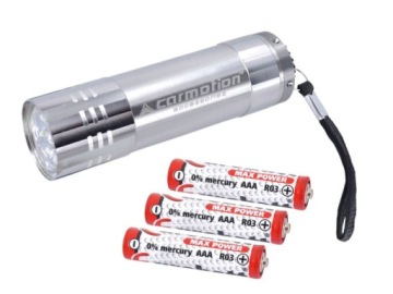 АЛЮМИНИЕВЫЙ ФОНАРИК, 9 СВЕТОДИОДНЫХ БАТАРЕЕК В КОМПЛЕКТЕ