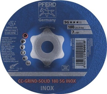 PFERD ŚCIERNICA TARCZOWA CC-GRIND SOLID INOX 180mm