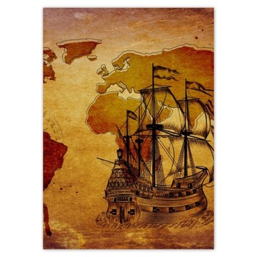 Plakaty A5 PION Stara mapa Vintage