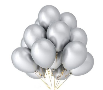BALONY srebrne 32 cm 10 SZTUK balon ŚLUB URODZINY