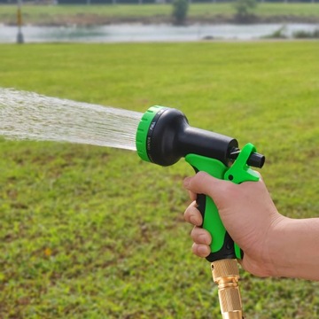 ГИБКИЙ САДОВЫЙ ШЛАНГ 15м + СОЕДИНИТЕЛИ + ПИСТОЛЕТ Премиум-ручка