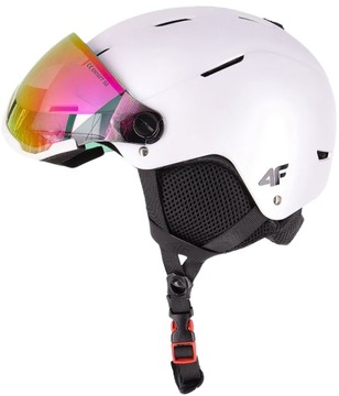 4F Bezpieczny wygodny dziecięcy kask narciarski snowbordowy z goglami r. M
