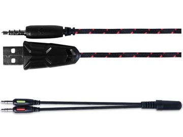 SŁUCHAWKI GAMINGOWE Z MIKROFONEM NA PAŁĄKU - MODECOM VOLCANO MC-829 SWORD