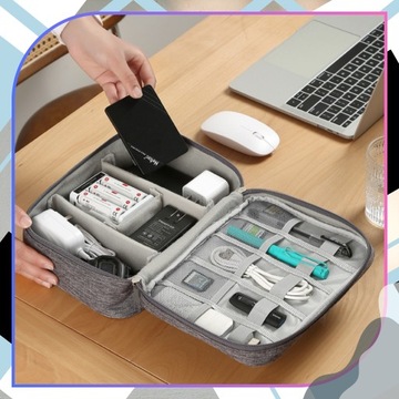 Organizer na kable ładowarki podróżna torba ETUI elektronikę pojemnik