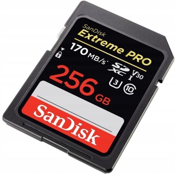 SANDISK EXTREME PRO 256 ГБ SDXC 170 МБ/с V30 UHS-I