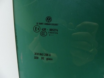 SKLO (OKNO) DVEŘE PRAVÁ PRAVÝ ZADNÍ VW PASSAT CC 12R 3C8845206A
