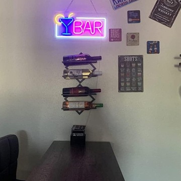 BAR NEON LED ŚWIECĄCY NAPIS SZYLD REKLAMOWY GOTOWY NA DRZWI REKLAMA LOKALU