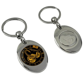 BRELOCZEK z ŻETONEM do kluczy wózka 2W1 dowolny ZNAK ZODIAKU kartka GRATIS