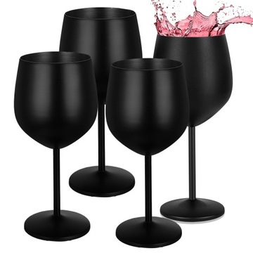 METALICZNY KIELISZKI DO WINA 500ML KIELISZEK DO BIAŁEGO WINA 4 SZT