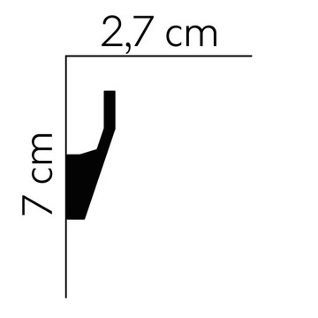 Светодиодный пороговый плинтус 27 х 70 мм, длина 2 м.