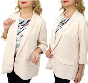 Lekka Marynarka Damska Narzutka Elegancka Duże Rozmiary 48 4XL