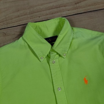 RALPH LAUREN Koszula Neonowa Męska Logo r. S