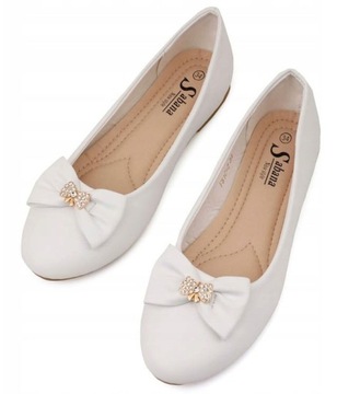 -% Балетки, туфли для девочек COMMUNION, БЕЛЫЕ, 31 год.