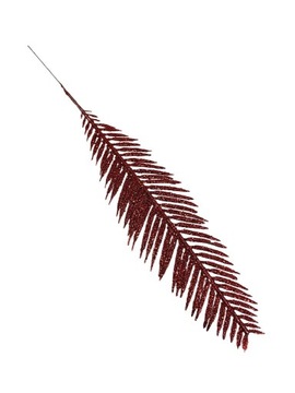 Liść czerwony brokat 40 cm