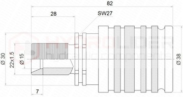 2x ГИДРАВЛИЧЕСКАЯ БЫСТРОСОЕДИНИТЕЛЬНАЯ ГОЛОВКА 22 + КРОНШТЕЙН