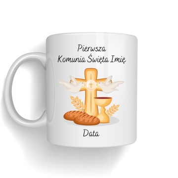 Kubek Pierwsza Komunia Święta z Imieniem i Datą