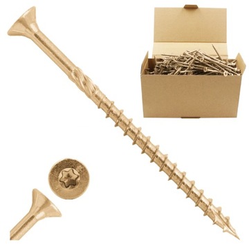 WKRĘTY CIESIELSKIE DO DREWNA 5x80 STOŻKOWE TORX 200szt WCS-05080 AZMET