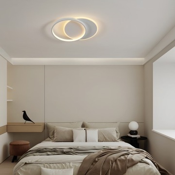 NOWOCZESNA LAMPA SUFITOWA PLAFON LED OKRAGLA Z PILOTEM 32W DO SALONU