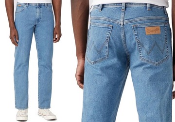 WRANGLER Spodnie Texas straight jeans proste Niebieski W34 L30
