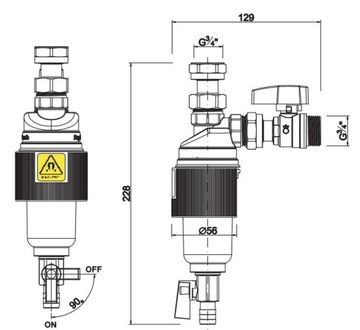 Магнитный фильтр Сепаратор FERDOM до 24 кВт EASY-MAG