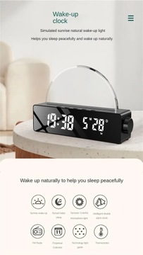 Светодиодные цифровые будильные часы с блестящим светом FM Radio Table Date Date