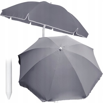 PARASOL OGRODOWY plażowy na balkon taras ŁAMANY z falbaną 240 cm