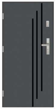 Drzwi wejściowe 55 mm LA-7 BLACK ANTRACYT 80 Lewe