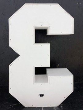 Светящаяся цифра 3 со светодиодными лампочками на день рождения 100см.