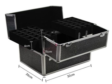 Косметичка для косметики, лампы, лаков, отделений, страз