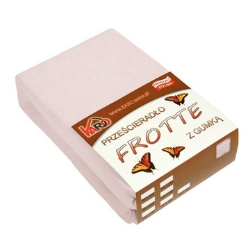 Prześcieradło frotte z gumką 200x220 różowe KARO