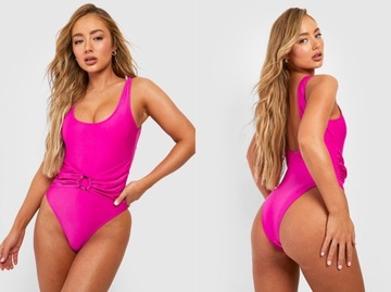 Boohoo różowy jednoczęśćiowy strój kąpielowy 44