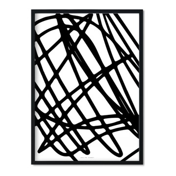 abstrakcja Czarno biały Obraz Linie Plakat 40x50