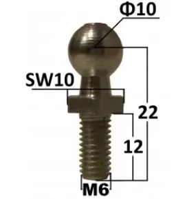 SWORZEŃ KULOWY SPRĘŻYNY TRZPIEŃ FI 10mm gwint M6