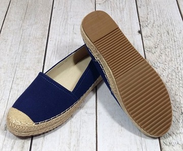 KLASYCZNE PROSTE ESPADRYLE DAMSKIE - granat r 40