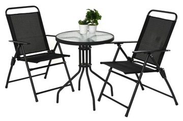 Складной садовый стул для балкона, черный