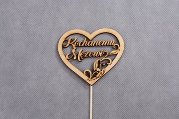 5 szt topper pik serce KOCHANEMU MĘŻOWI cmentarz