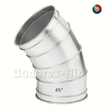 Kolano BSFTR fi 160/45 wentylacyjne spiro ocynk
