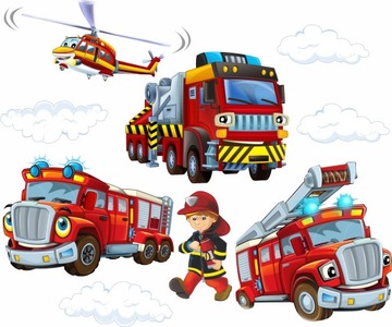 NAKLEJKI NA ŚCIANĘ STRAŻAK STRAŻ 50x100cm SP1