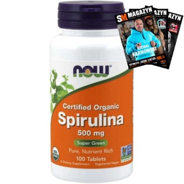NOW FOODS SPIRULINA 500MG ALGI ORGANICZNE 100T