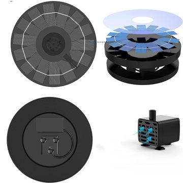 ПЛАВАЮЩИЙ СОЛНЕЧНЫЙ САДОВЫЙ ФОНТАН 6 НОТ, ЧЕРНЫЙ