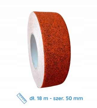 Pasek antypoślizgowy na schody wewnętrzne (wym. 50 mm x 18 m, pomarańczowy