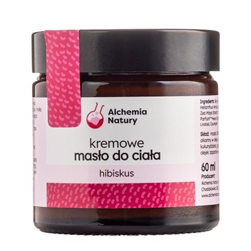 Różowe Masło do Ciała Naturalne Oleje i Shea HIBISKUS 60ml Alchemia Natury
