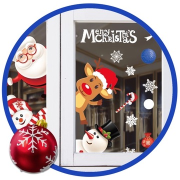 ДВУХСТОРОННИЕ РОЖДЕСТВЕНСКИЕ НАКЛЕЙКИ ДЛЯ ОКОН XXL БОЛЬШОЙ НАБОР ДЛЯ ОКОН WINDOWS